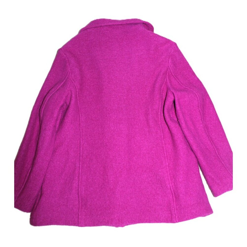 L.L. BEAN x BELLANDI Premium Italian Boiled Wool Pea Coat in Fuchsia (LP) - Picture 10 of 12